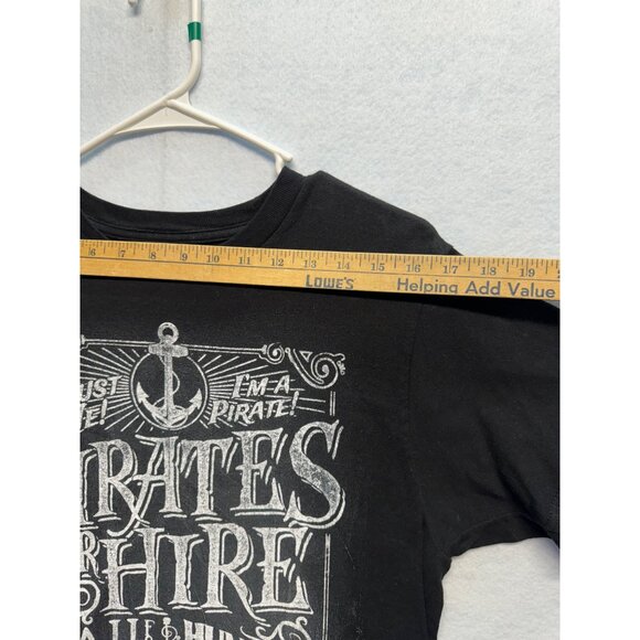 Pirates For Hire Graphic Black T-Shirt By The Eagle Design Group Size Medium - Picture 4 of 8